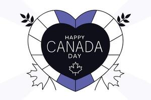 Detailed heart shape design featuring the Canada flag and maple leaves symbolizing patriotism and national pride with artistic and creative flair vector