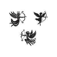 Four angels with bows and arrows on a white background vector