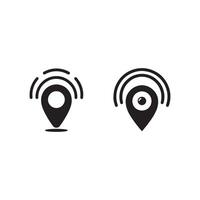 Two icons of a location marker and a wifi icon vector