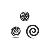 A set of three black and white swirls vector