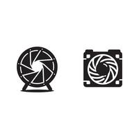 Fan and camera icon set illustration vector