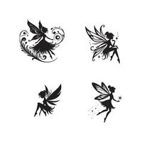 Fairy tattoos on white background vector