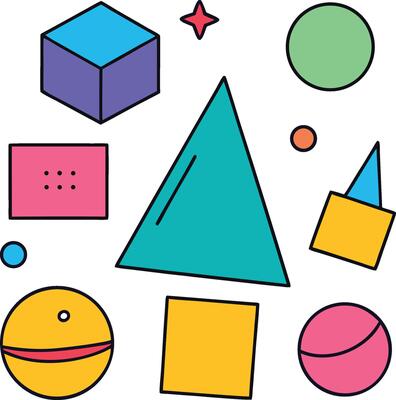 Cartoon Geometry Set Doodle Drawing