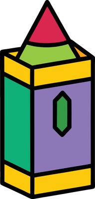 Cartoon Crayon Box Doodle Design