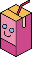 Cartoon Juice Box Doodle Drawing vector