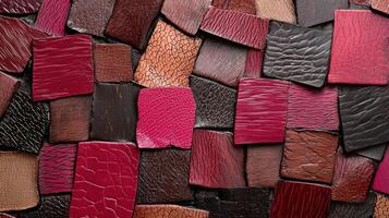 A close up of a leather block with a variety of colors and textures photo