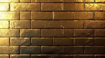 Textured golden wall bricks create a luxurious and elegant backdrop, enhancing the ambiance of a contemporary interior, ideal for stylish events or photography photo
