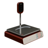 Digital Scale With Pole Dislay Top Side View 3D Render Illustration png
