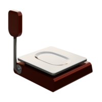 Digital Scale With Pole Display Top Back Side View 3D Render Illustration png