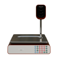 Digital Scale With Pole Display Top Front View 3D Render Illustration png