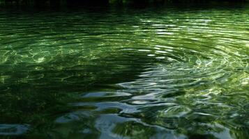 A bird flying over a pond with green water photo