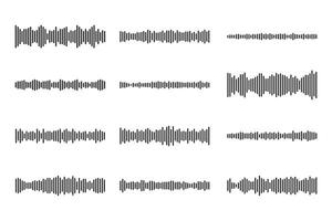 Sound wave element for music player, podcast, record and icon vector