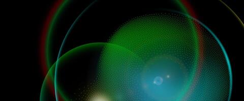 Abstract green blue and red light flare sphere glow effect. Light leaks effect. 3d orb electric shiny and halo bg Space star overlay background. illustration vector