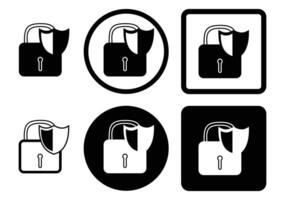 Security illustration, Security lock icon, Security shield icon set. vector