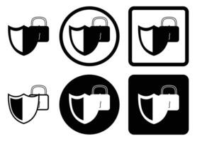 Security illustration, Security lock icon, Security shield icon set, Security shield symbol. vector