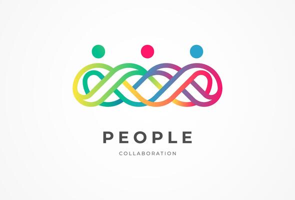 People logo design full color gradient Community human Logo