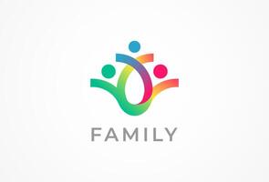 Abstract Family Logo with Intertwined gradient color vector