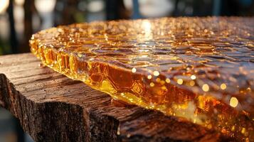A table with water on it photo