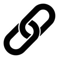 Black TwoLink Chain Symbolizing Connection, Integration, Interlocking, and Interdependence vector