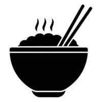 Steaming Bowl with Rice and Chopsticks Authentic Asian Cuisine in Minimalist Style vector
