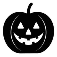 Smiling Halloween Pumpkin Silhouette with Triangular Eyes and Jagged Teeth Illustration vector