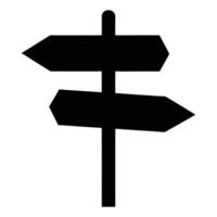 Directional Arrow Sign Post in Black, Two Arrows Pointing Different Ways Isolated vector
