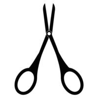 Open Black Scissors Illustration Sharp Blades, Round Handles, and Precision Tool vector