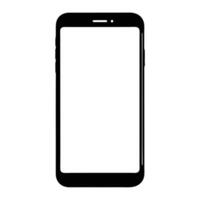 Black Smartphone Silhouette with Blank Screen Mobile Technology for Apps and Mockups vector