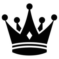 Black Silhouette of Ornate Crown with Diamond Shape and Spherical Elements Design vector