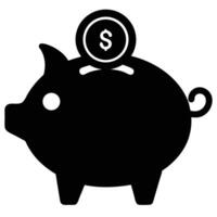 Piggy Bank with Dollar Coin Savings, Investment, Finance, and Financial Planning Concept vector