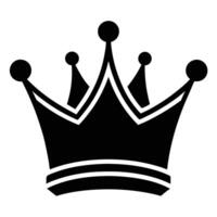 Black Crown Illustration Regal Design with Rounded Points and Bold Stripes vector
