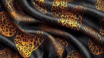 A piece of fabric with a leopard print design photo
