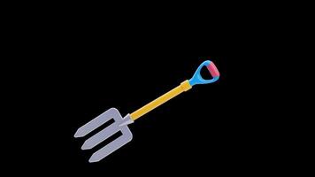 3D Animation of Garden Fork video