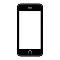 Minimalist Black Smartphone Outline with White Screen and Circle Home Button Illustration vector