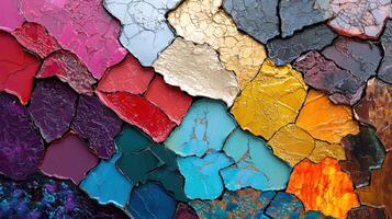 A colorful mosaic made of broken pieces of glass photo