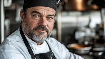 A man with a beard and a chef hat photo