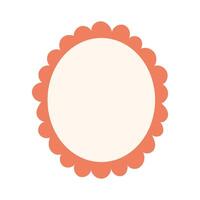 Empty scalloped frame in pastel pink color vector