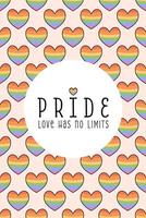 Pride Poster with Rainbow Hearts and Love Message vector
