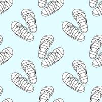 Black and white flip flop pattern for summer coloring vector