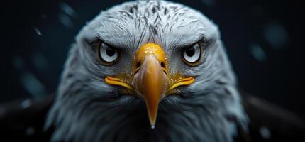An eagle with a black background photo