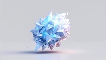 Abstract Low Poly 3D Render of a Crystalline Structure with Glowing Hues video