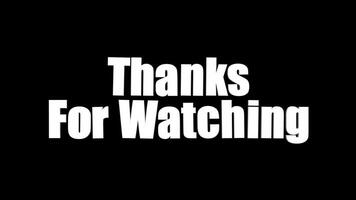 Thanks For Watching 3d text animation video