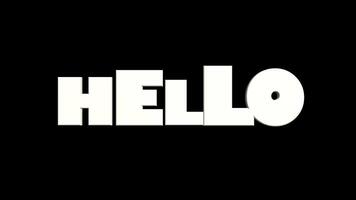 Hello animation text random scale video