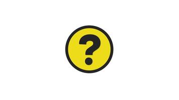 Animation of Question mark symbol in white background video