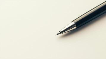 A pen on a white surface with copy space photo