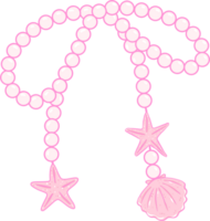 Retro Pearl Bow Shell Girly Summer Bow Doodle Hand Drawn png