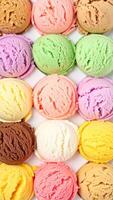 ice cream pattern summer background with colorful scoops and cones photo