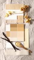 moodboard vanilla sticks fabric and tile elements photo