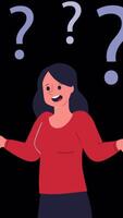 Thinking with Questions Around On Alpha Channel 2D Cartoon Animation video