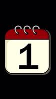 The Calendar Flips From The 1st To The 15th Of The Month On Vertical On Vertical 2D Cartoon Animation video